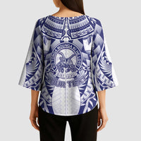 Personalised Tonga Queen Salote College Kimono Sleeve Blouse Centenary White Version
