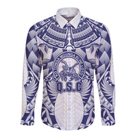 Personalised Tonga Queen Salote College Long Sleeve Button Shirt Centenary White Version