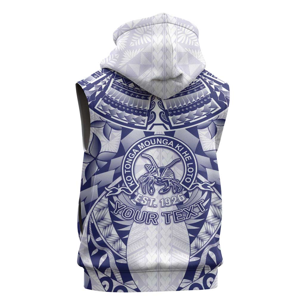 Personalised Tonga Queen Salote College Sleeveless Hoodie Centenary White Version LT05 - Polynesian Pride