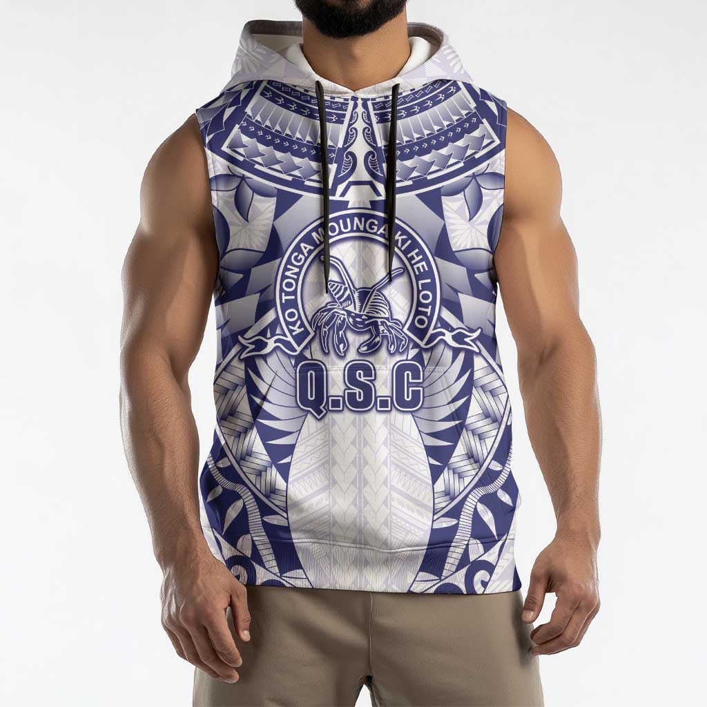 Personalised Tonga Queen Salote College Sleeveless Hoodie Centenary White Version LT05 - Polynesian Pride