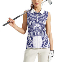 Personalised Tonga Queen Salote College Women Sleeveless Polo Shirt Centenary White Version
