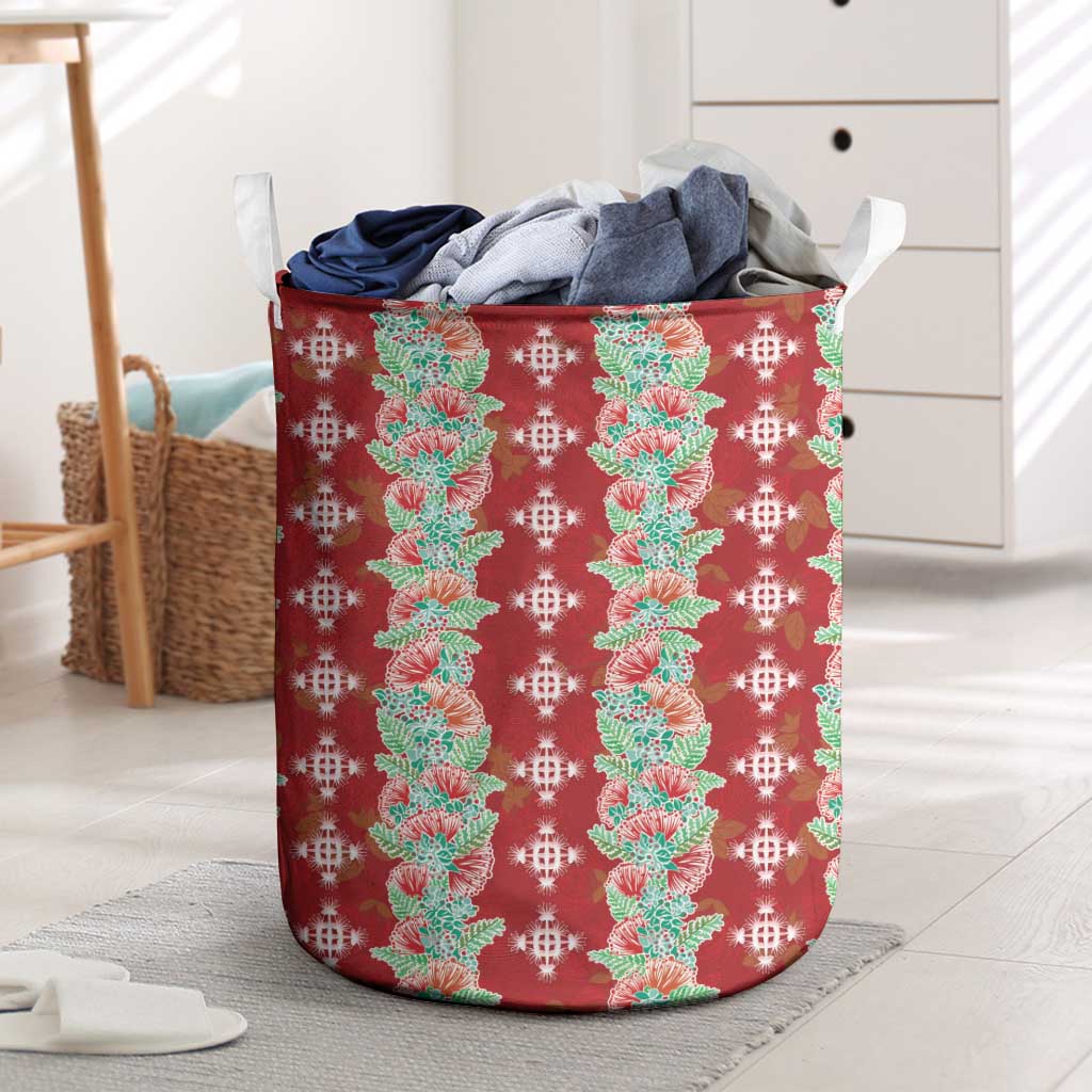 Hawaii Ohia Lehua Laundry Basket Tropical Vibes Crimson