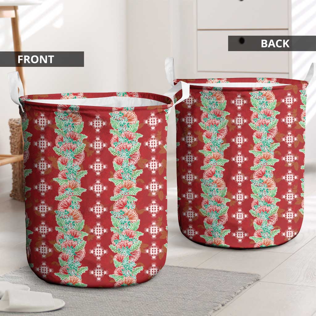 Hawaii Ohia Lehua Laundry Basket Tropical Vibes Crimson