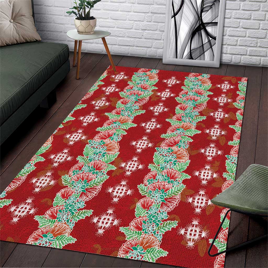 Hawaii Ohia Lehua Area Rug Tropical Vibes Crimson