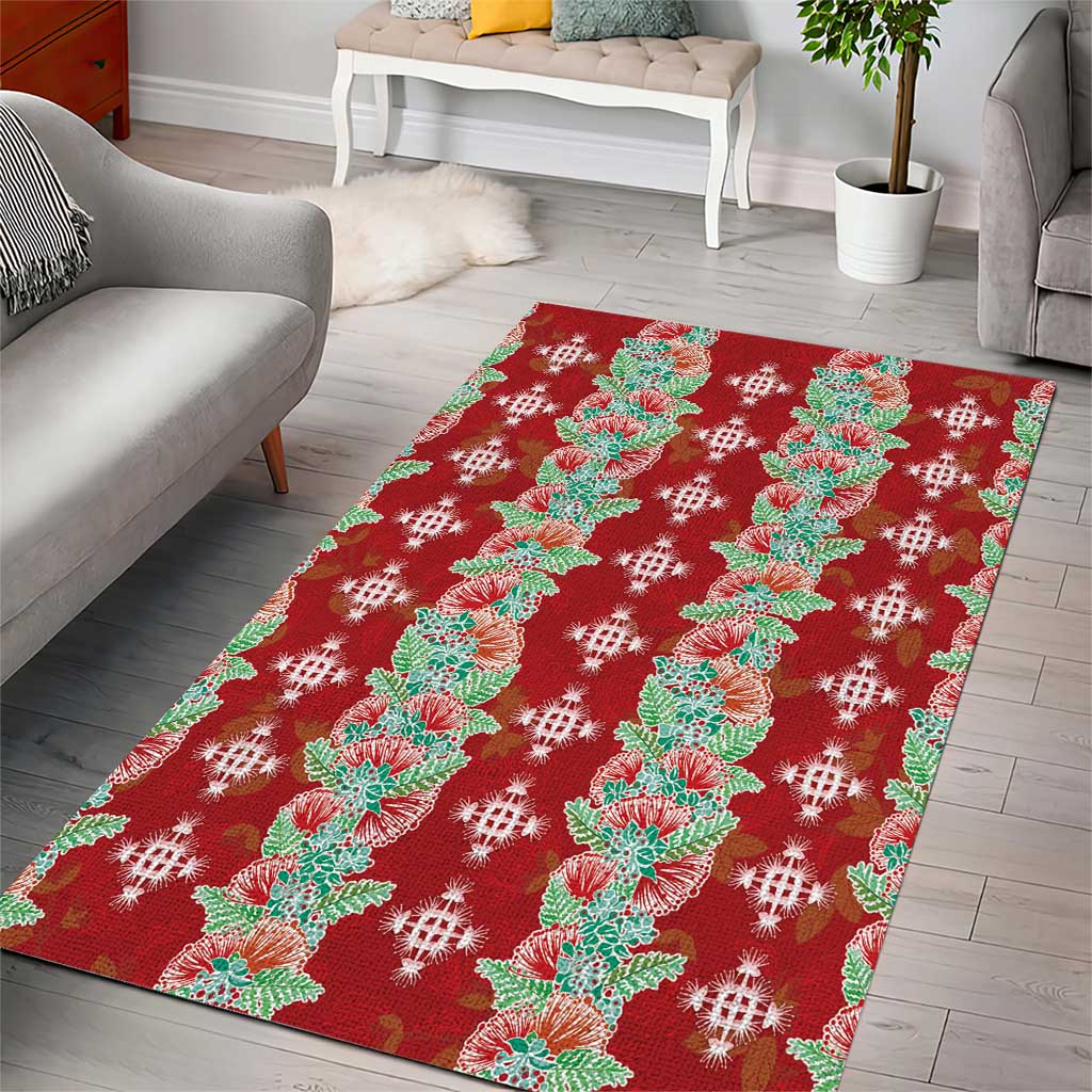 Hawaii Ohia Lehua Area Rug Tropical Vibes Crimson