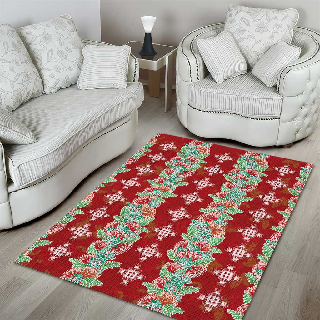 Hawaii Ohia Lehua Area Rug Tropical Vibes Crimson