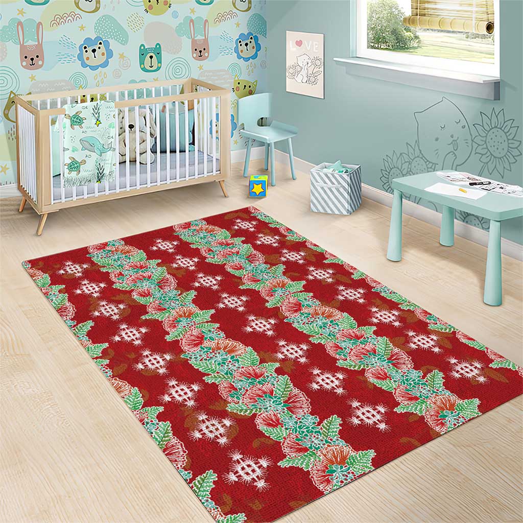 Hawaii Ohia Lehua Area Rug Tropical Vibes Crimson