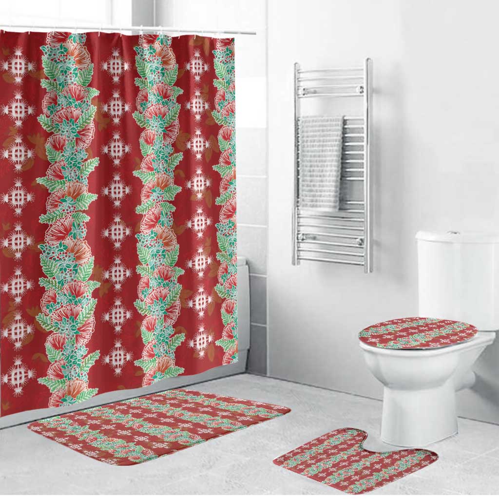 Hawaii Ohia Lehua Bathroom Set Tropical Vibes Crimson