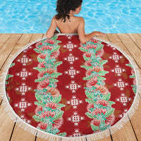 Hawaii Ohia Lehua Beach Blanket Tropical Vibes Crimson