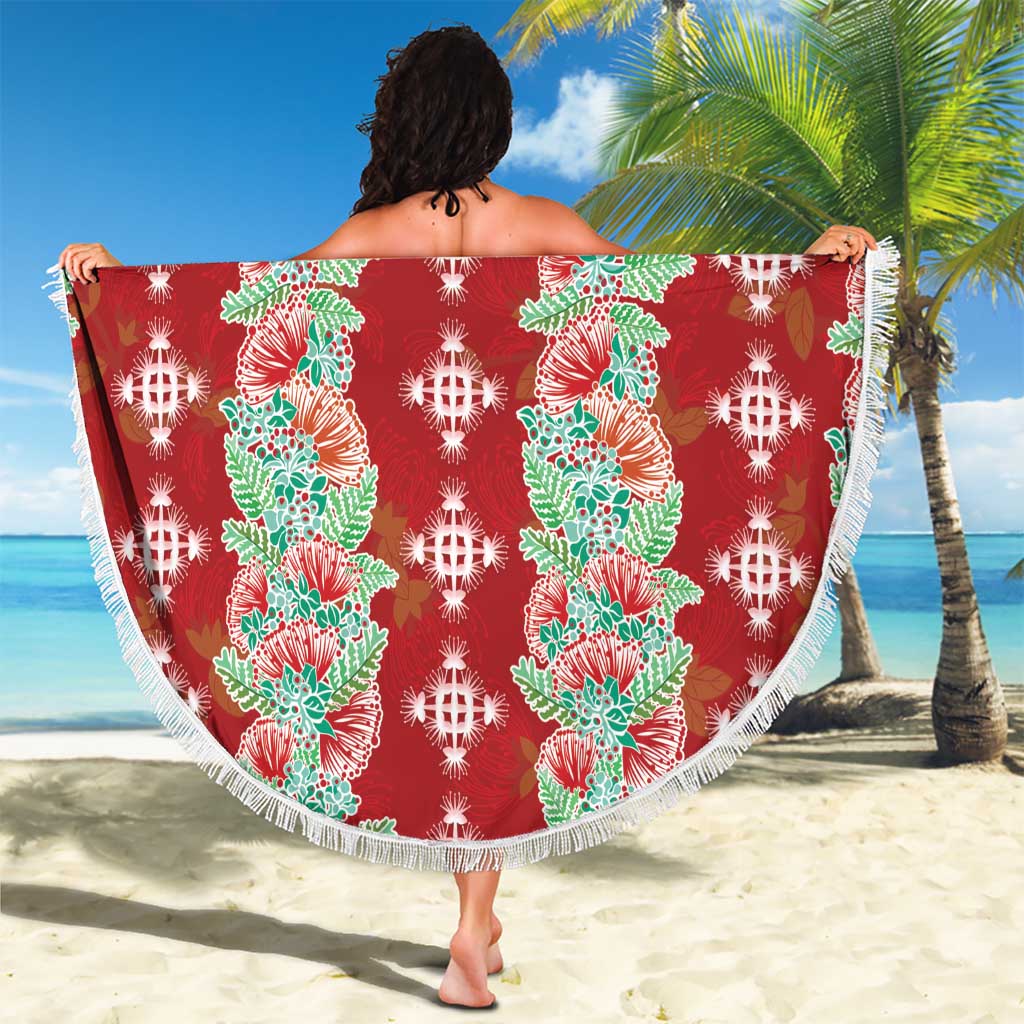 Hawaii Ohia Lehua Beach Blanket Tropical Vibes Crimson
