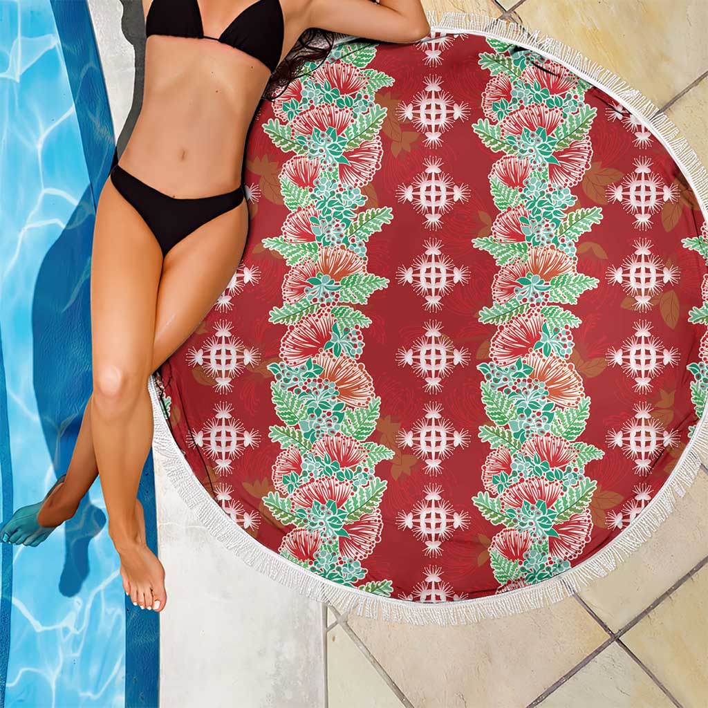 Hawaii Ohia Lehua Beach Blanket Tropical Vibes Crimson