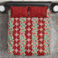 Hawaii Ohia Lehua Bedding Set Tropical Vibes Crimson LT05 Crimson - Polynesian Pride