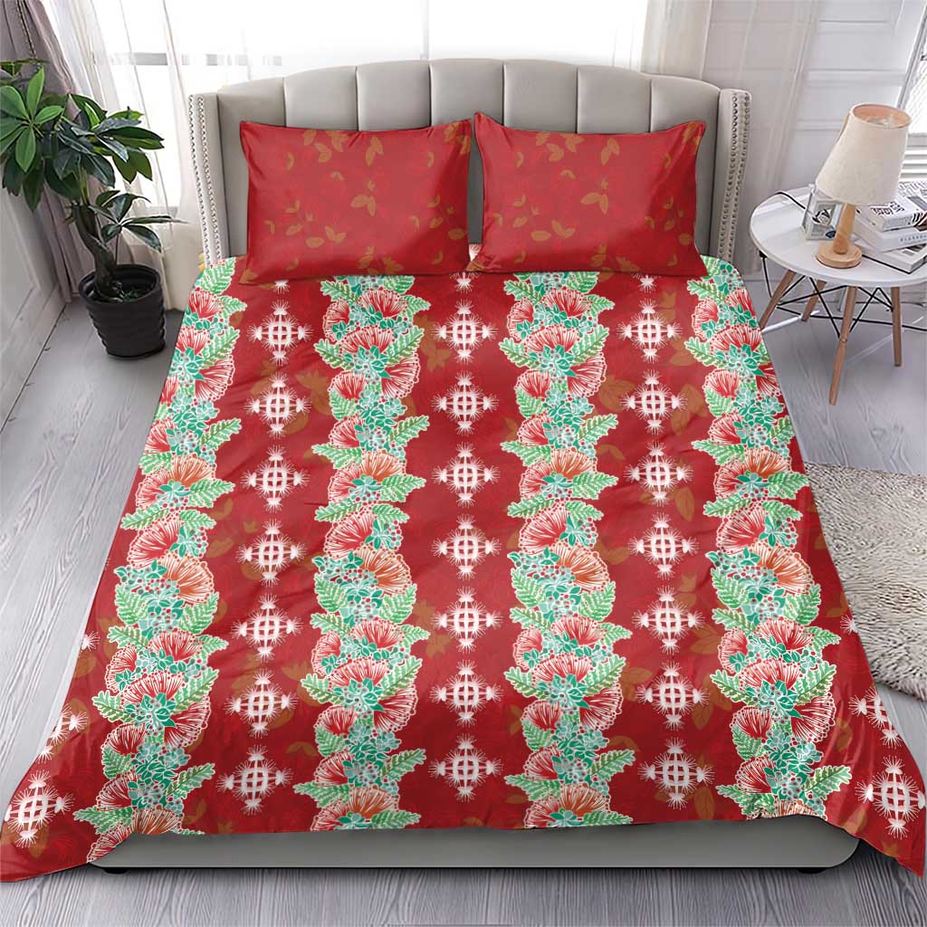 Hawaii Ohia Lehua Bedding Set Tropical Vibes Crimson LT05 - Polynesian Pride