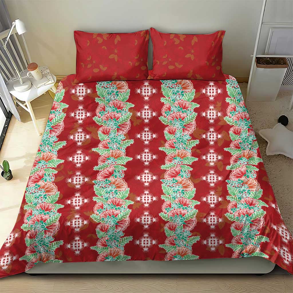 Hawaii Ohia Lehua Bedding Set Tropical Vibes Crimson LT05 - Polynesian Pride