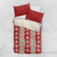 Hawaii Ohia Lehua Bedding Set Tropical Vibes Crimson LT05 US Twin 172cm x 218cm Crimson - Polynesian Pride