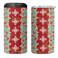 Hawaii Ohia Lehua 4 in 1 Can Cooler Tumbler Tropical Vibes Crimson