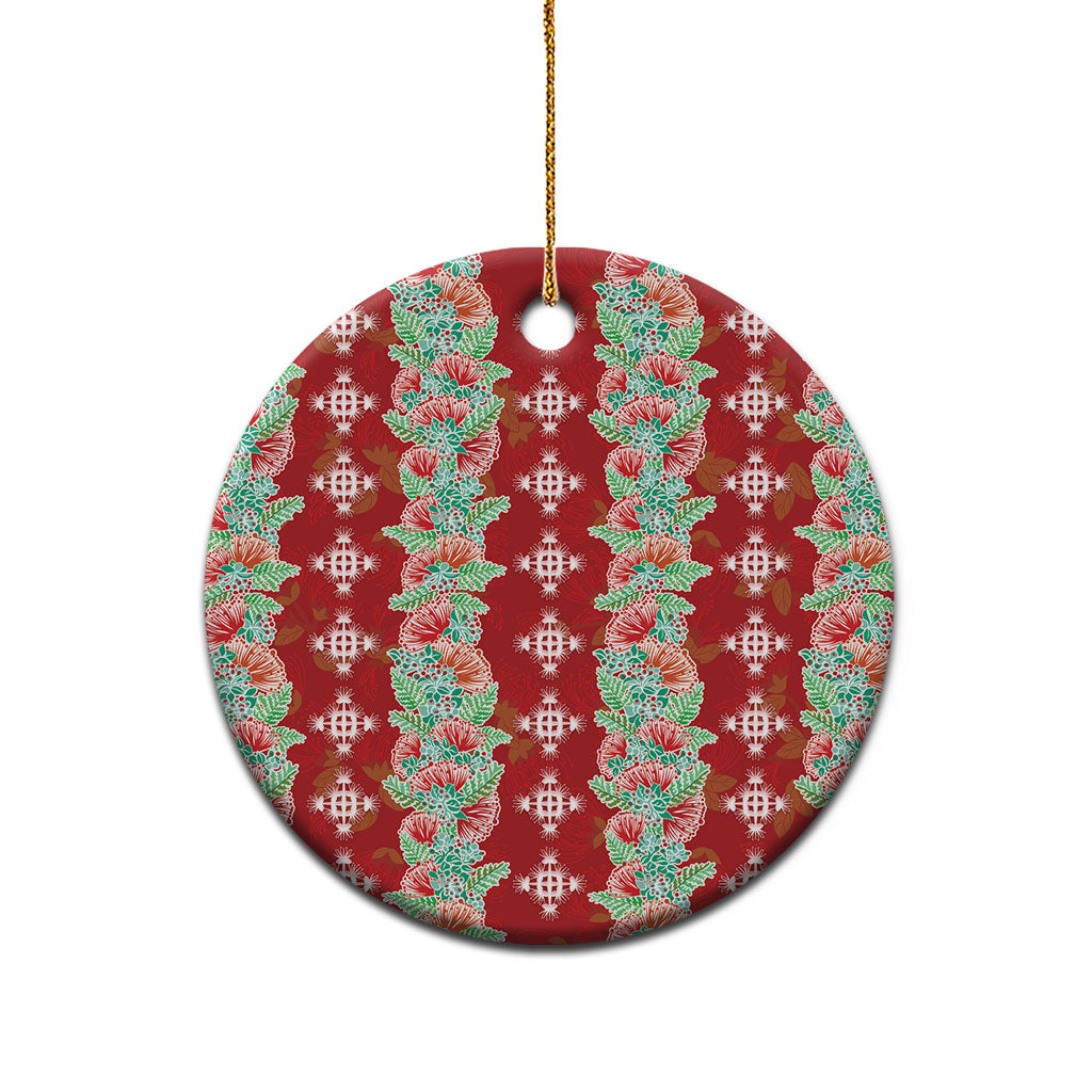 Hawaii Ohia Lehua Ceramic Ornament Tropical Vibes Crimson