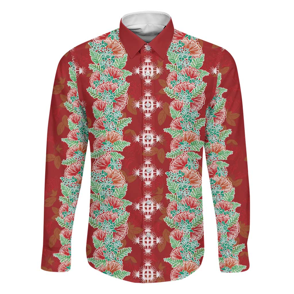 Hawaii Ohia Lehua Family Matching Off Shoulder Short Dress and Hawaiian Shirt Tropical Vibes Crimson