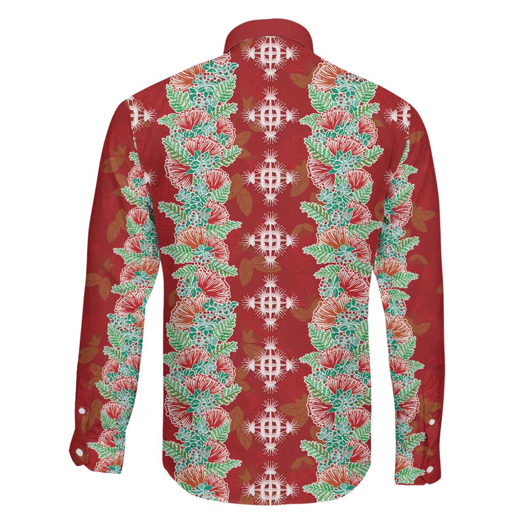 Hawaii Ohia Lehua Family Matching Summer Maxi Dress and Hawaiian Shirt Tropical Vibes Crimson LT05 - Polynesian Pride