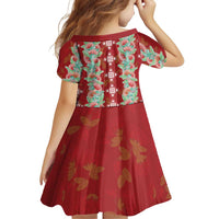 Hawaii Ohia Lehua Family Matching Tank Maxi Dress and Hawaiian Shirt Tropical Vibes Crimson LT05 - Polynesian Pride