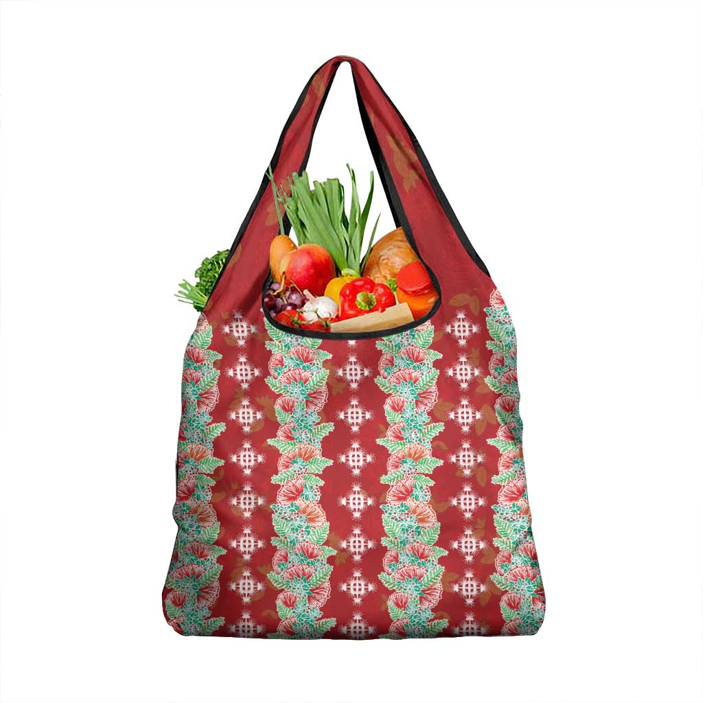 Hawaii Ohia Lehua Grocery Bag Tropical Vibes Crimson LT05 1-pack One Size Crimson - Polynesian Pride