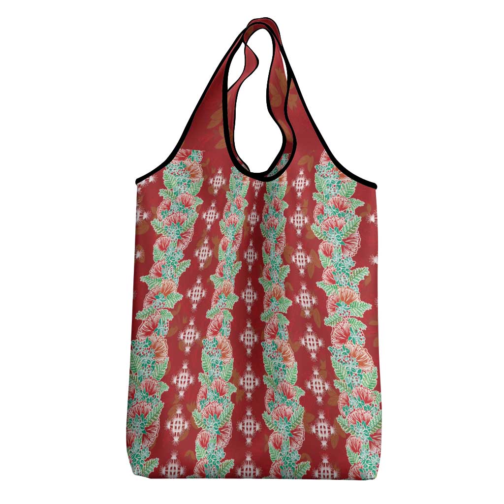 Hawaii Ohia Lehua Grocery Bag Tropical Vibes Crimson