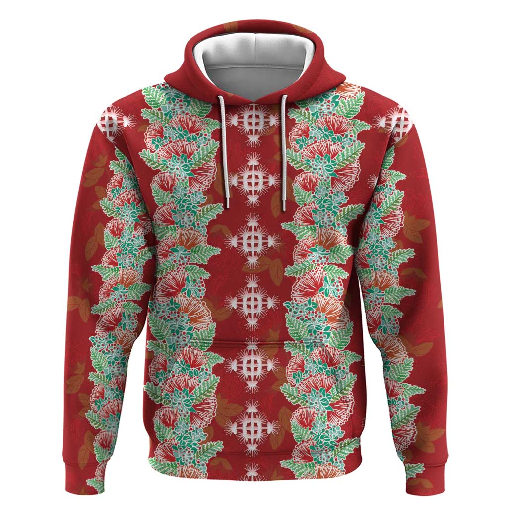 Hawaii Ohia Lehua Hoodie Tropical Vibes Crimson LT05 Pullover Hoodie Crimson - Polynesian Pride