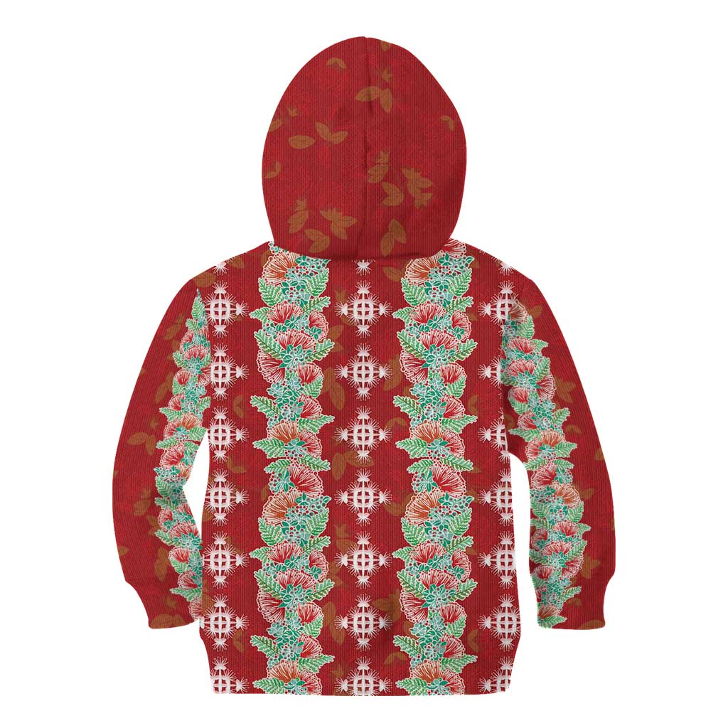 Hawaii Ohia Lehua Kid Hoodie Tropical Vibes Crimson LT05 - Polynesian Pride