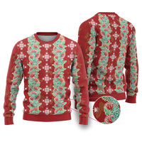 Hawaii Ohia Lehua Ugly Christmas Sweater Tropical Vibes Crimson
