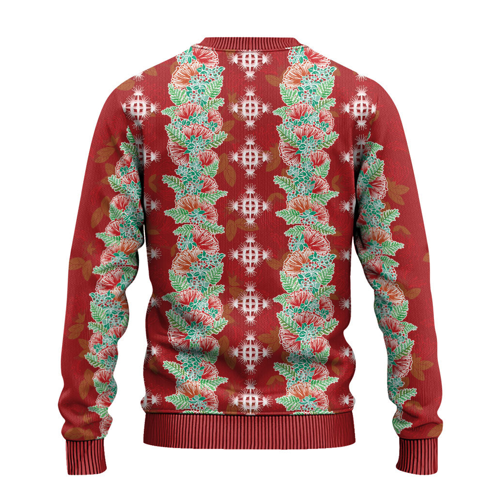 Hawaii Ohia Lehua Ugly Christmas Sweater Tropical Vibes Crimson