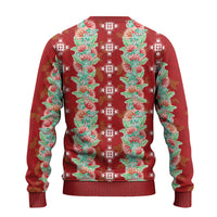 Hawaii Ohia Lehua Ugly Christmas Sweater Tropical Vibes Crimson