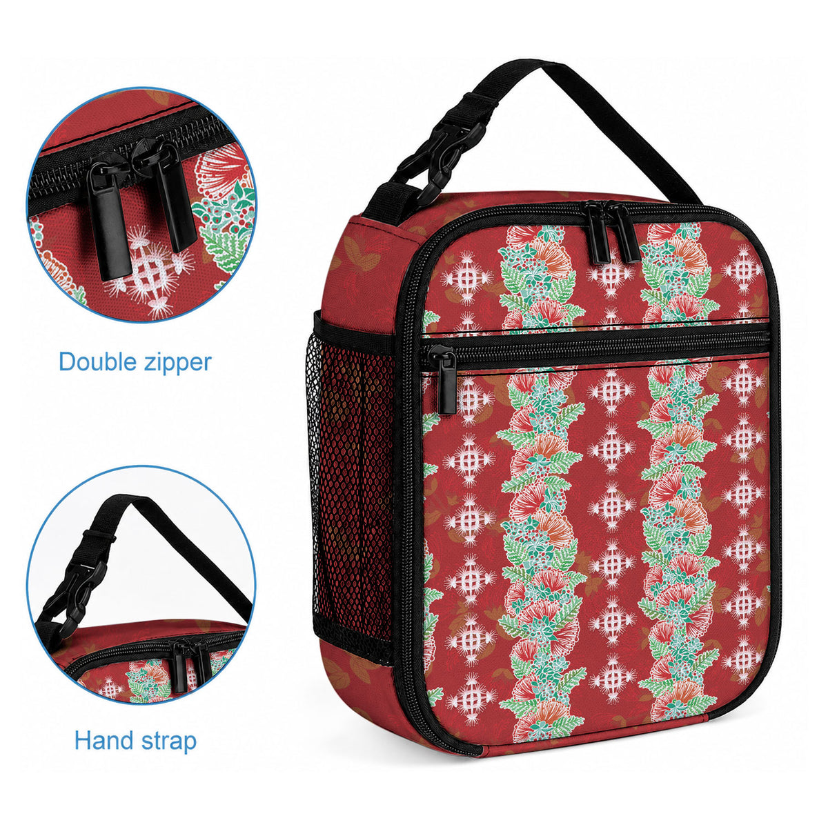 Hawaii Ohia Lehua Lunch Bag Tropical Vibes Crimson