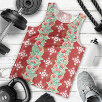 Hawaii Ohia Lehua Men Tank Top Tropical Vibes Crimson LT05 - Polynesian Pride