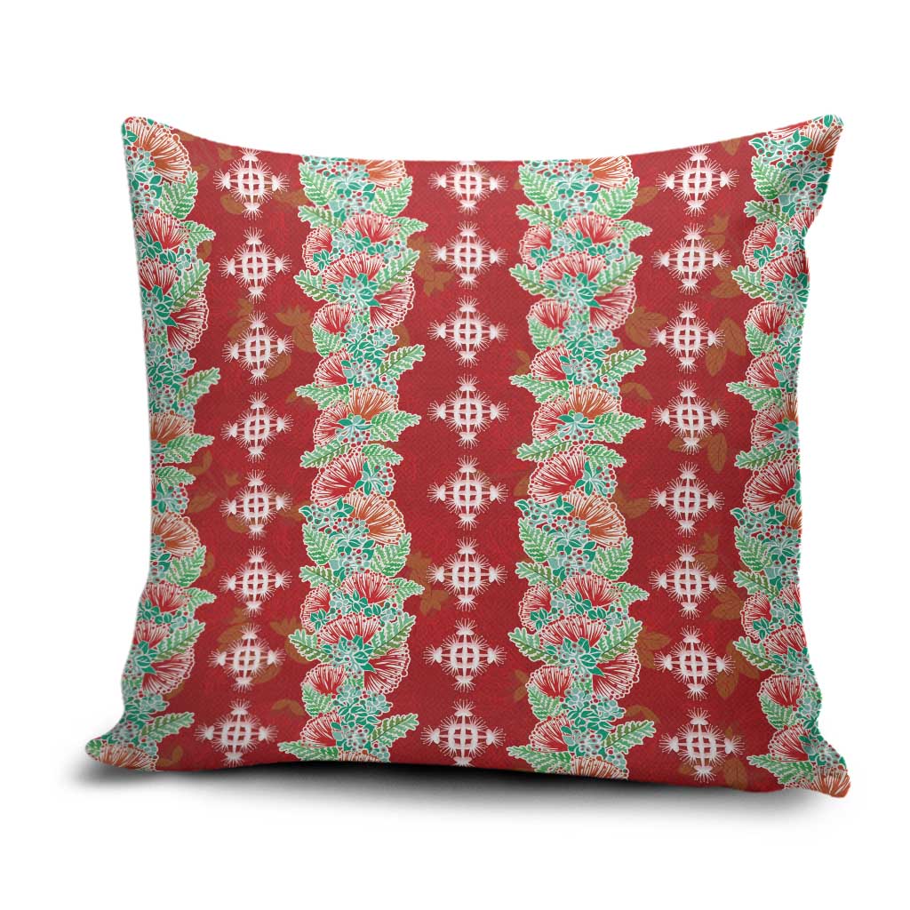 Hawaii Ohia Lehua Pillow Cover Tropical Vibes Crimson