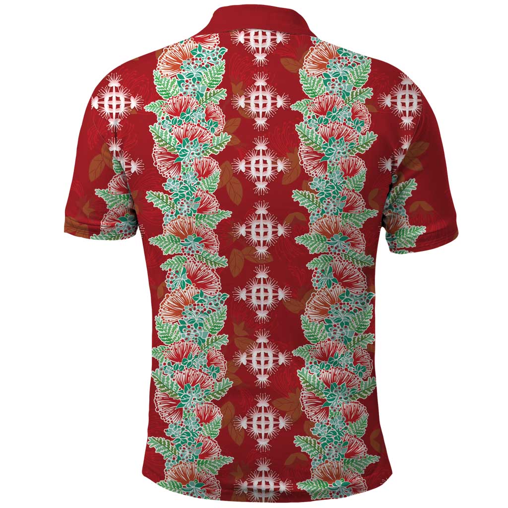 Hawaii Ohia Lehua Polo Shirt Tropical Vibes Crimson