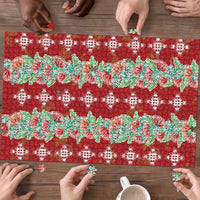 Hawaii Ohia Lehua Puzzle Tropical Vibes Crimson