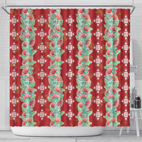 Hawaii Ohia Lehua Shower Curtain Tropical Vibes Crimson LT05 - Polynesian Pride