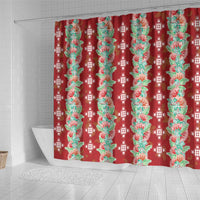 Hawaii Ohia Lehua Shower Curtain Tropical Vibes Crimson LT05 - Polynesian Pride