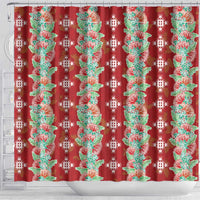Hawaii Ohia Lehua Shower Curtain Tropical Vibes Crimson LT05 - Polynesian Pride