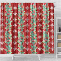 Hawaii Ohia Lehua Shower Curtain Tropical Vibes Crimson LT05 - Polynesian Pride