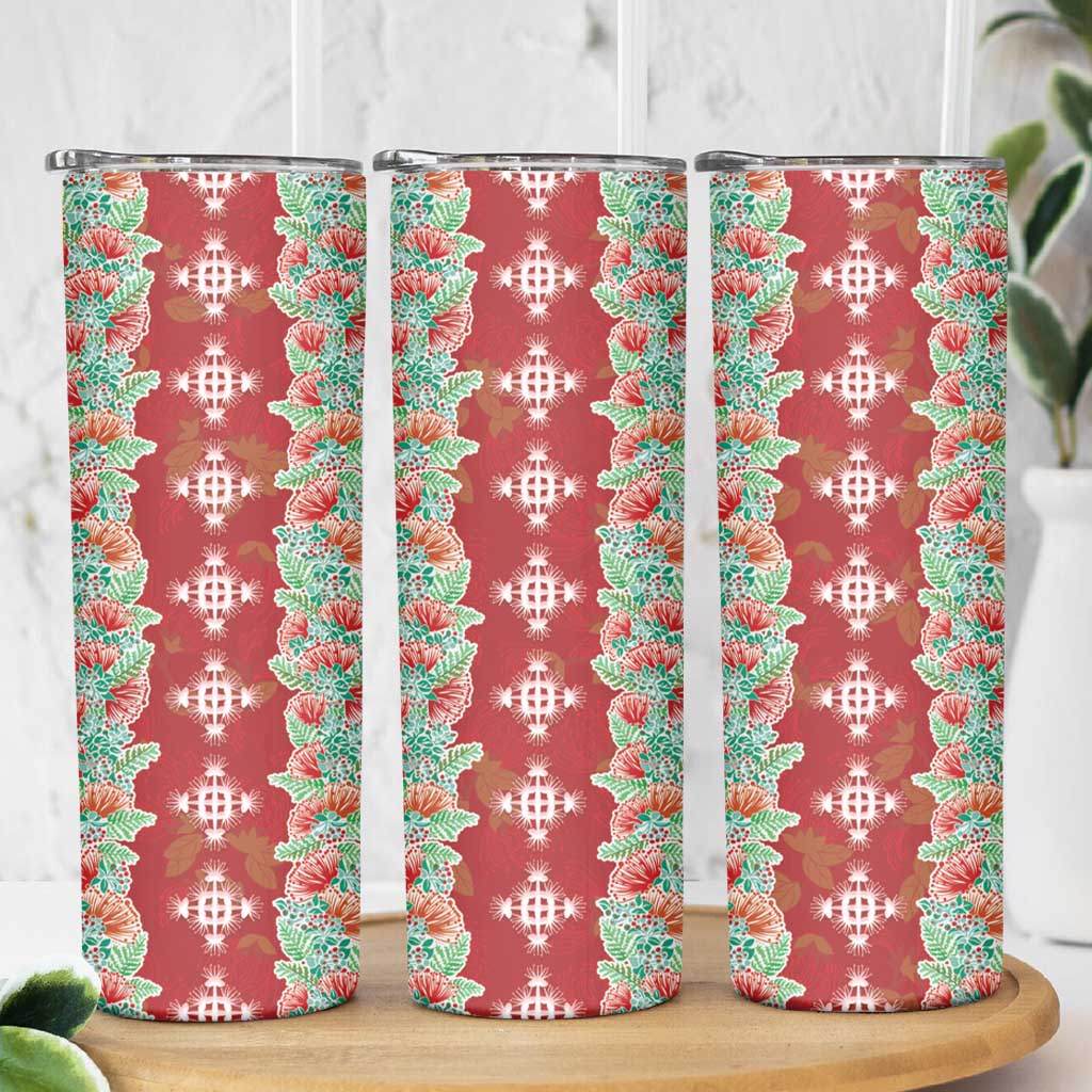 Hawaii Ohia Lehua Skinny Tumbler Tropical Vibes Crimson LT05 - Polynesian Pride