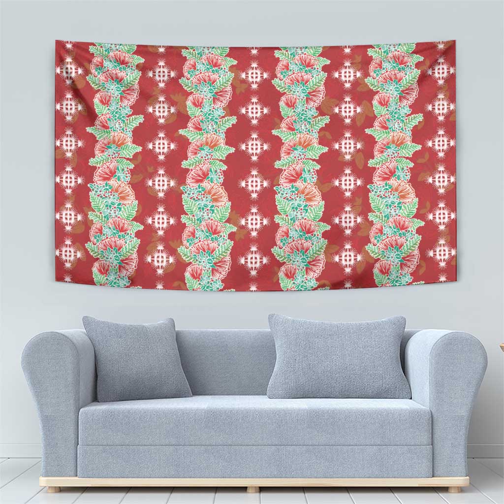 Hawaii Ohia Lehua Tapestry Tropical Vibes Crimson
