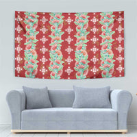 Hawaii Ohia Lehua Tapestry Tropical Vibes Crimson