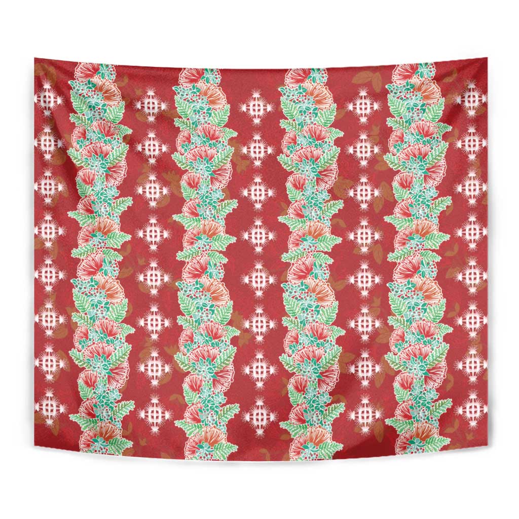 Hawaii Ohia Lehua Tapestry Tropical Vibes Crimson
