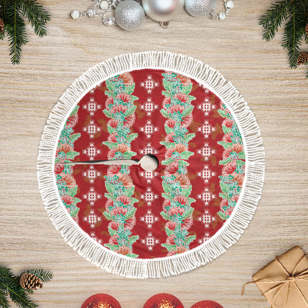 Hawaii Ohia Lehua Tree Skirt Tropical Vibes Crimson