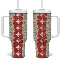 Hawaii Ohia Lehua Tumbler With Handle Tropical Vibes Crimson