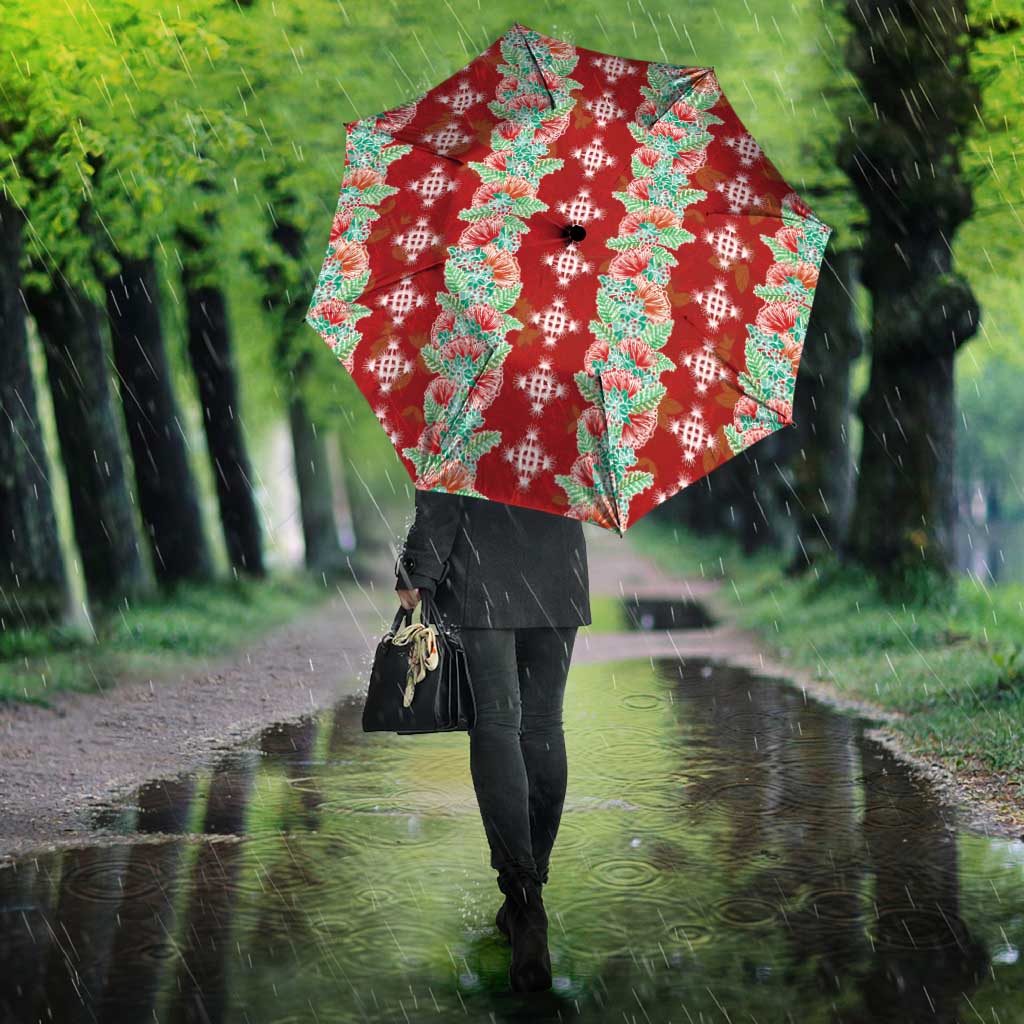 Hawaii Ohia Lehua Umbrella Tropical Vibes Crimson LT05 - Polynesian Pride