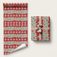 Hawaii Ohia Lehua Wrapping Paper Tropical Vibes Crimson