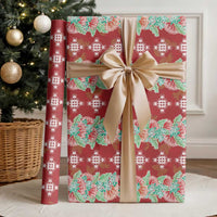 Hawaii Ohia Lehua Wrapping Paper Tropical Vibes Crimson