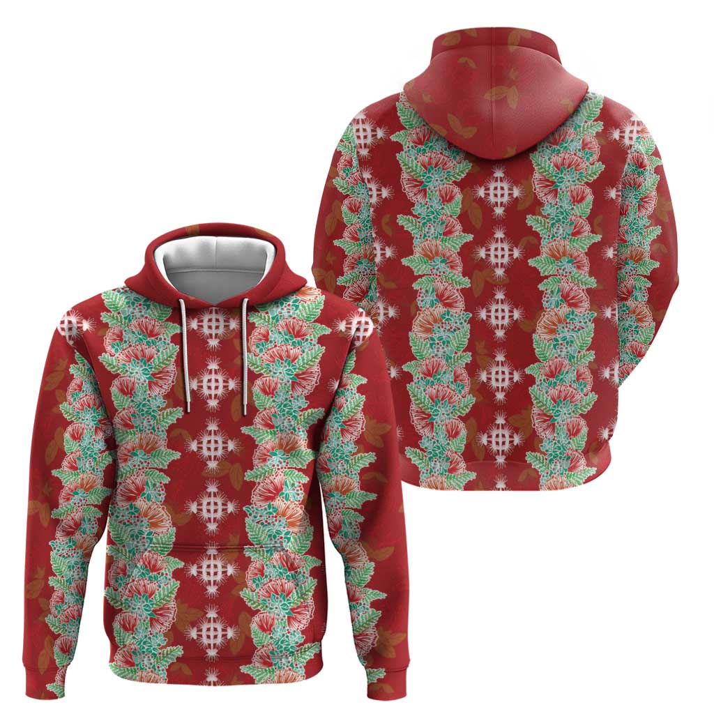 Hawaii Ohia Lehua Zip Hoodie Tropical Vibes Crimson